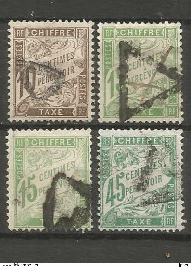 France - Timbres-Taxe - N° 29, 30 Et 36 Obl. Triangle - 1859-1959 Oblitérés