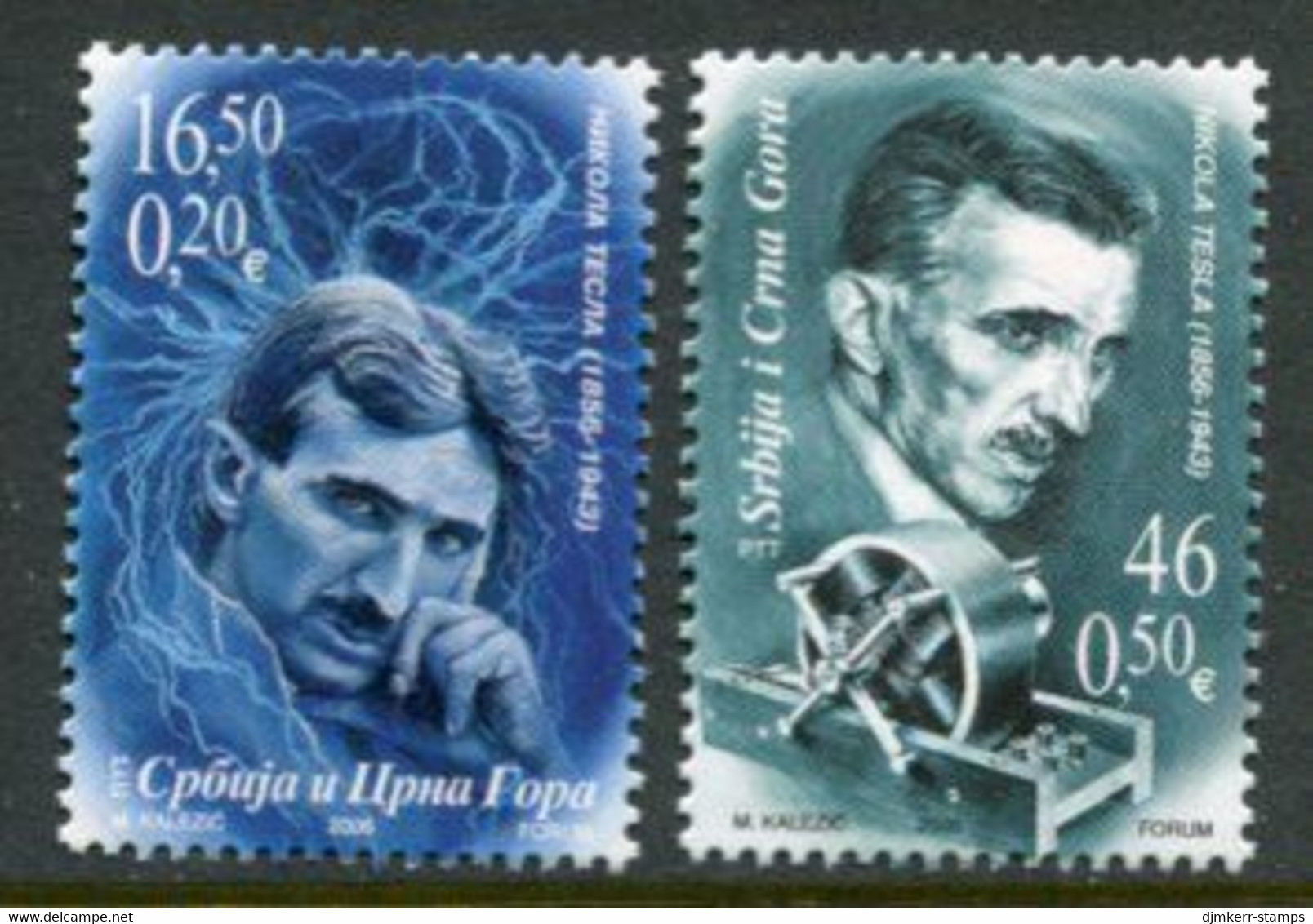 YUGOSLAVIA (Serbia & Montenegro)  2006 Nikola Tesla Birth Anniversary, MNH / **.  Michel 3333-34 - Nuovi
