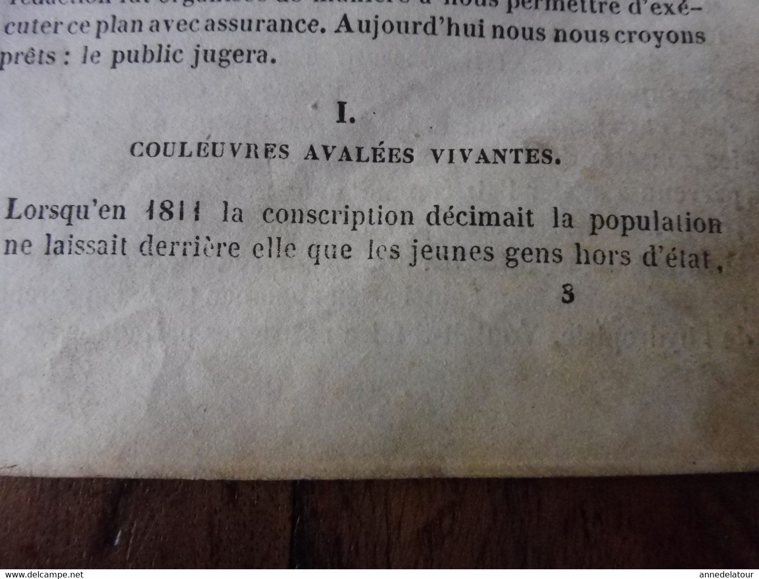 Année 1839: Lac Catherine (Ecosse);Histoire Vraie De Couleuvres Avalées Vivantes Par Un Berger; Le Roi René; Etc - 1800 - 1849