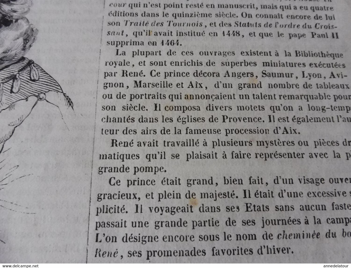 Année 1839: Lac Catherine (Ecosse);Histoire vraie de couleuvres avalées vivantes par un berger; Le roi René; Etc
