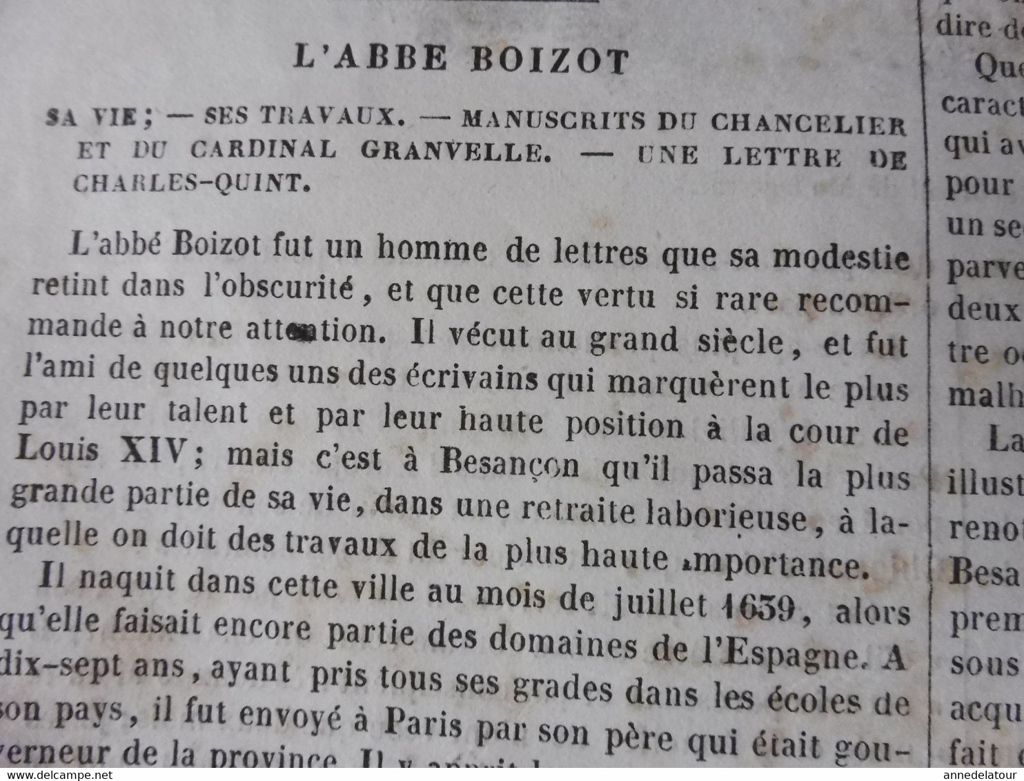 Année 1839: L'Aye - Aye De Madagascar; Kosaks, Les Cosaques Du Don; Javorovo; L'abbé Boizot à Besançon;  Etc - 1800 - 1849