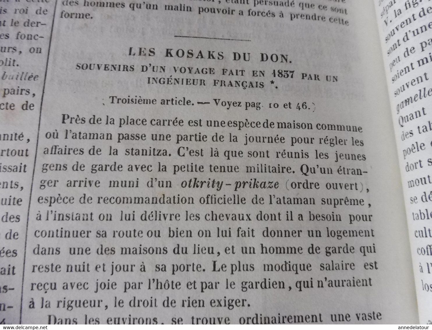 Année 1839: l'Aye - Aye de Madagascar; Kosaks, Les cosaques du Don; Javorovo; L'abbé Boizot à Besançon;  etc