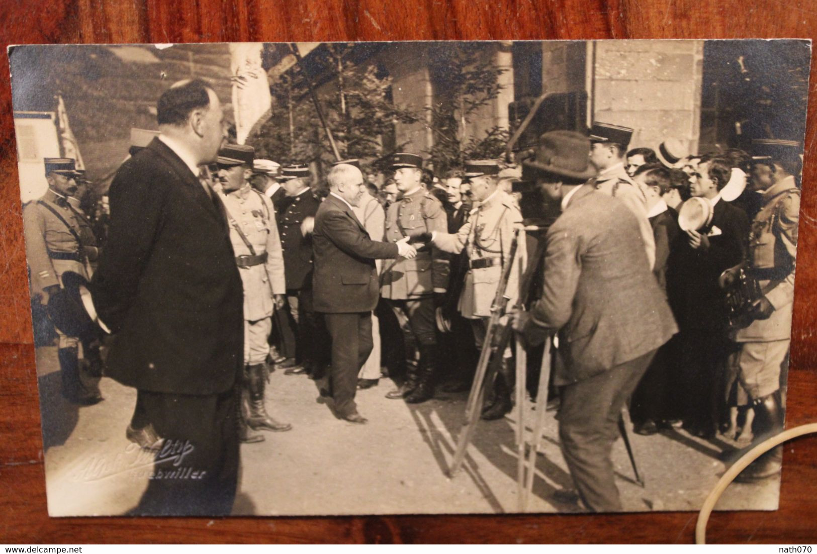 Carte Photo 1919 Visite Président Poincaré En Alsace Photographe Guebwiller CPA Ak Animée - Other & Unclassified