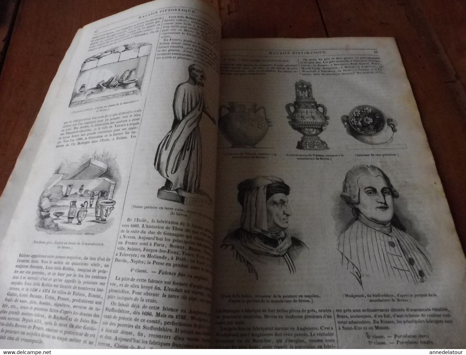 Année 1839: Manufacture de Sèvres et descriptions des poteries; Recette infaillible contre l'irrésolution ; Etc