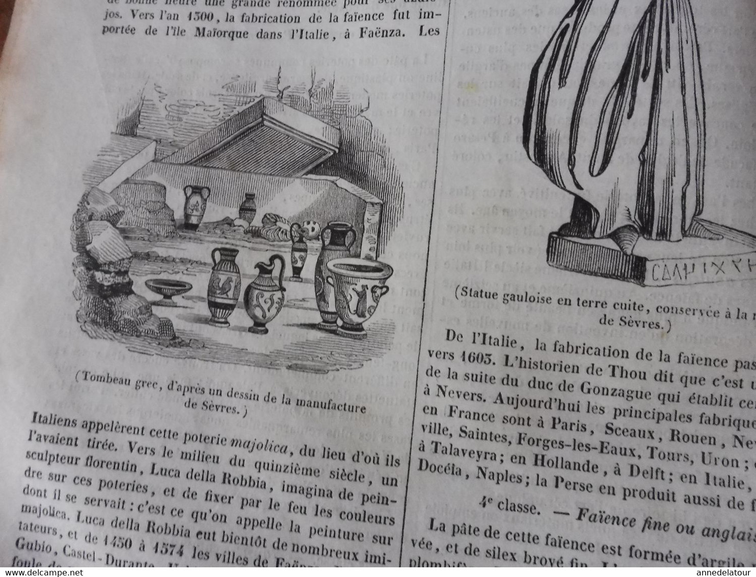 Année 1839: Manufacture de Sèvres et descriptions des poteries; Recette infaillible contre l'irrésolution ; Etc