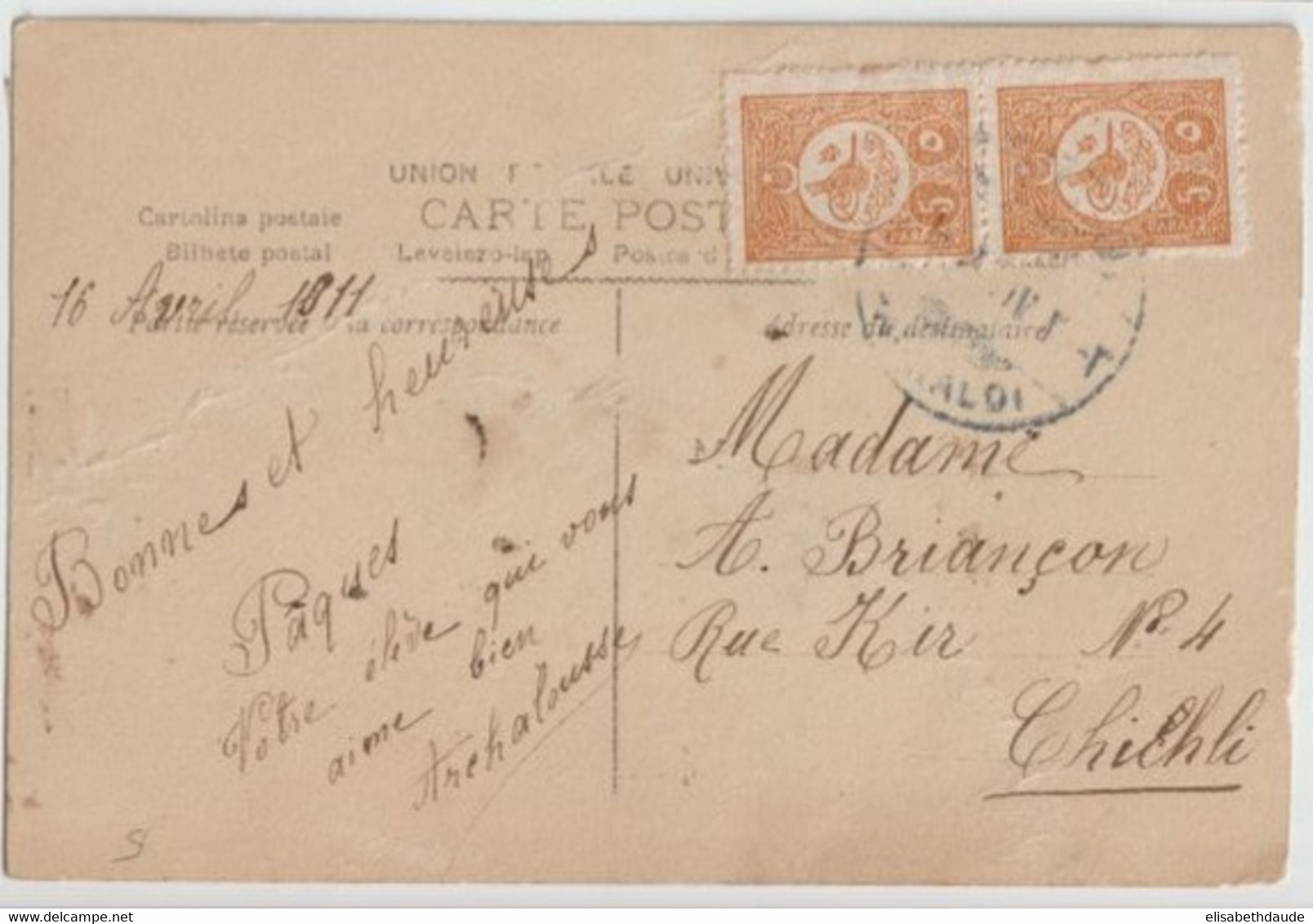 1911 - TURQUIE - CARTE => CHICHLI - Lettres & Documents