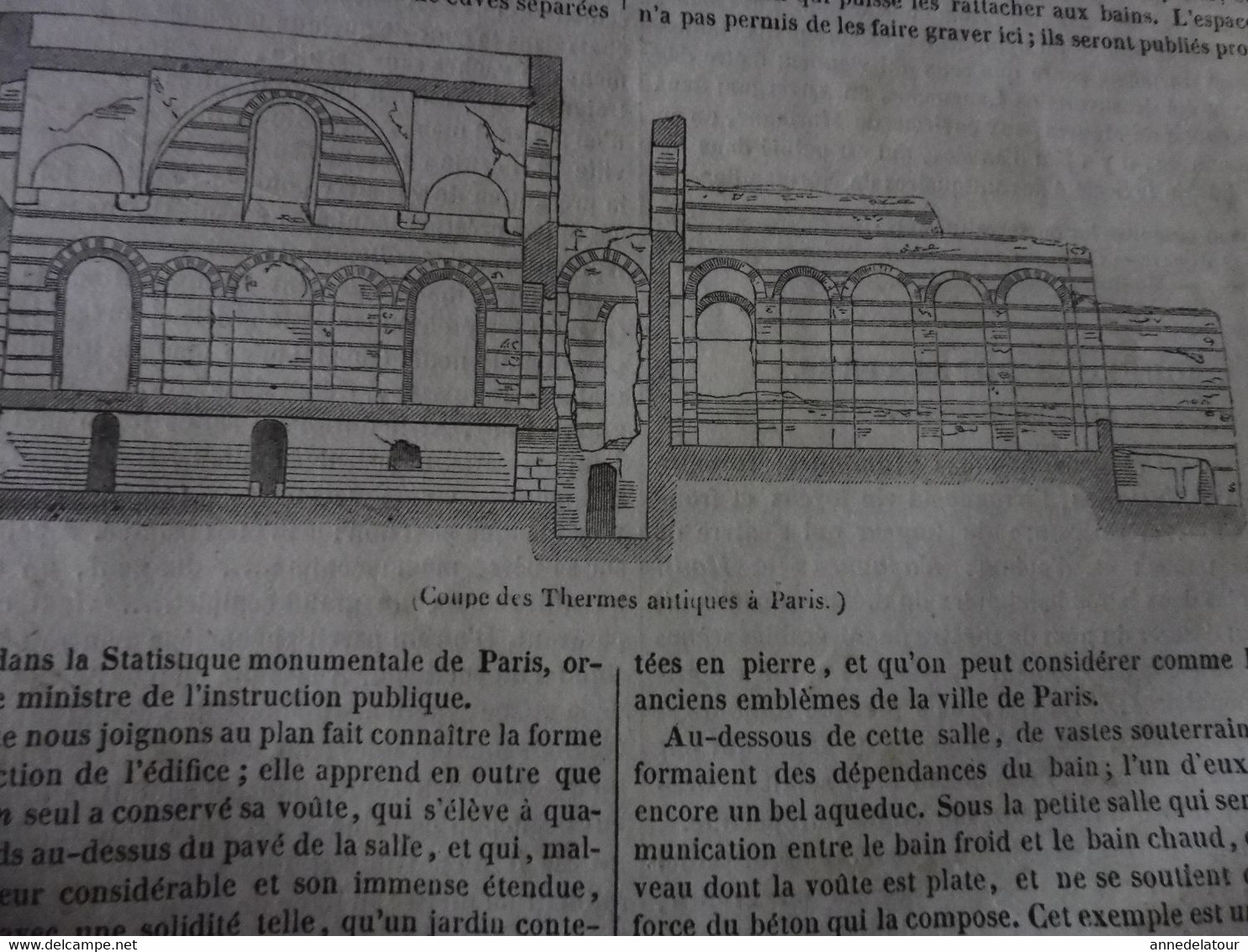 Année 1839: Trucs d'un vieux chasseur de truffes ;Les Thermes de Paris; Nasreddin Hodja bouffon populaire; Bouddha; Etc