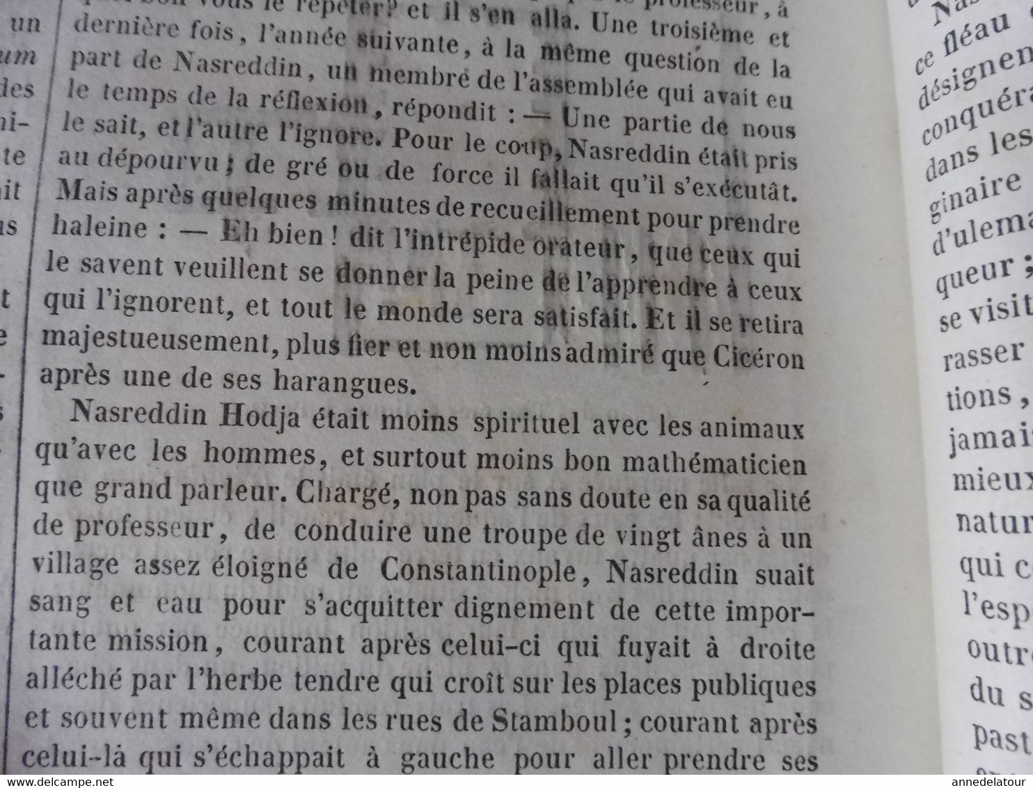 Année 1839: Trucs d'un vieux chasseur de truffes ;Les Thermes de Paris; Nasreddin Hodja bouffon populaire; Bouddha; Etc