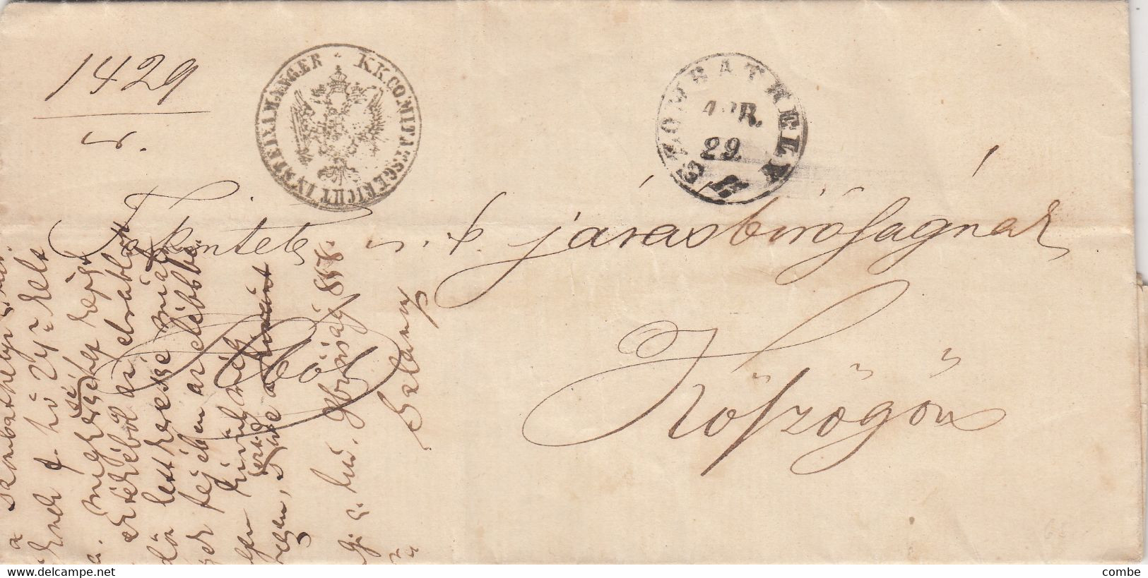 OLD LETTRE. HUNGARY. 1858. - ...-1867 Préphilatélie