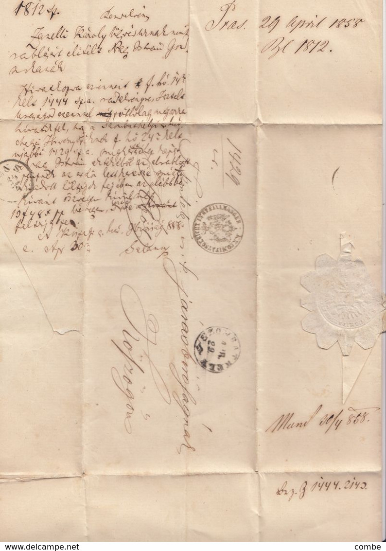 OLD LETTRE. HUNGARY. 1858.