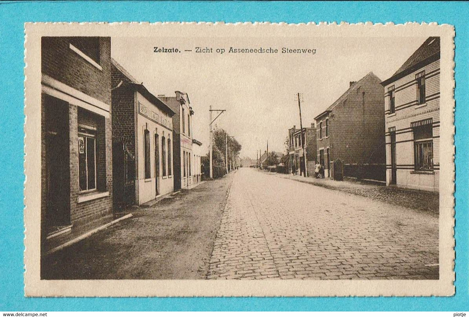 * Zelzate - Selzaete (Oost Vlaanderen) * (Uitg Frans Thant - E. Beernaert) Zicht Op Asseneedse Steenweg, Straatzicht Old - Zelzate