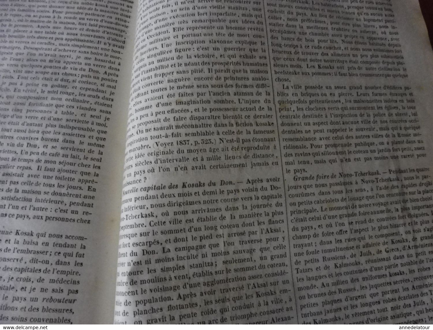 Année 1839: Berlin; Cuisine chinoise; Le Podargus de la Nlle-Guinée (Engoulevent); Les kosaks (cosaques) du Don; etc