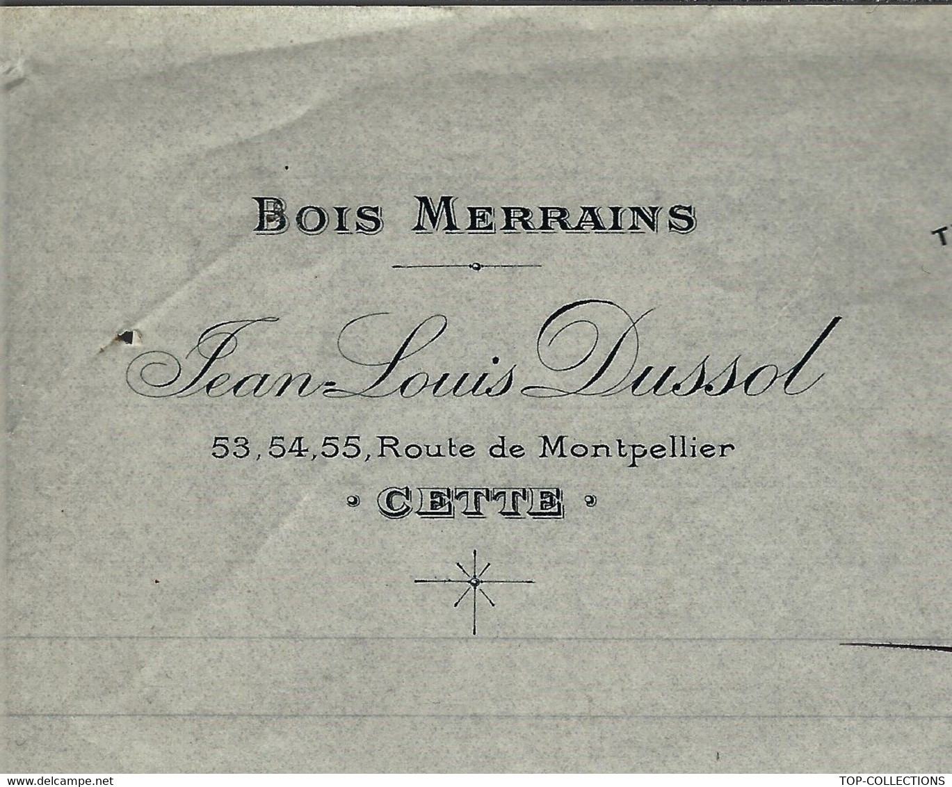 1913  Bois Merrains Jean Louis Dussol Cette Sète Hérault Pour Montpellier Pecheries D’Arcachon B.E.V.SCANS - 1900 – 1949