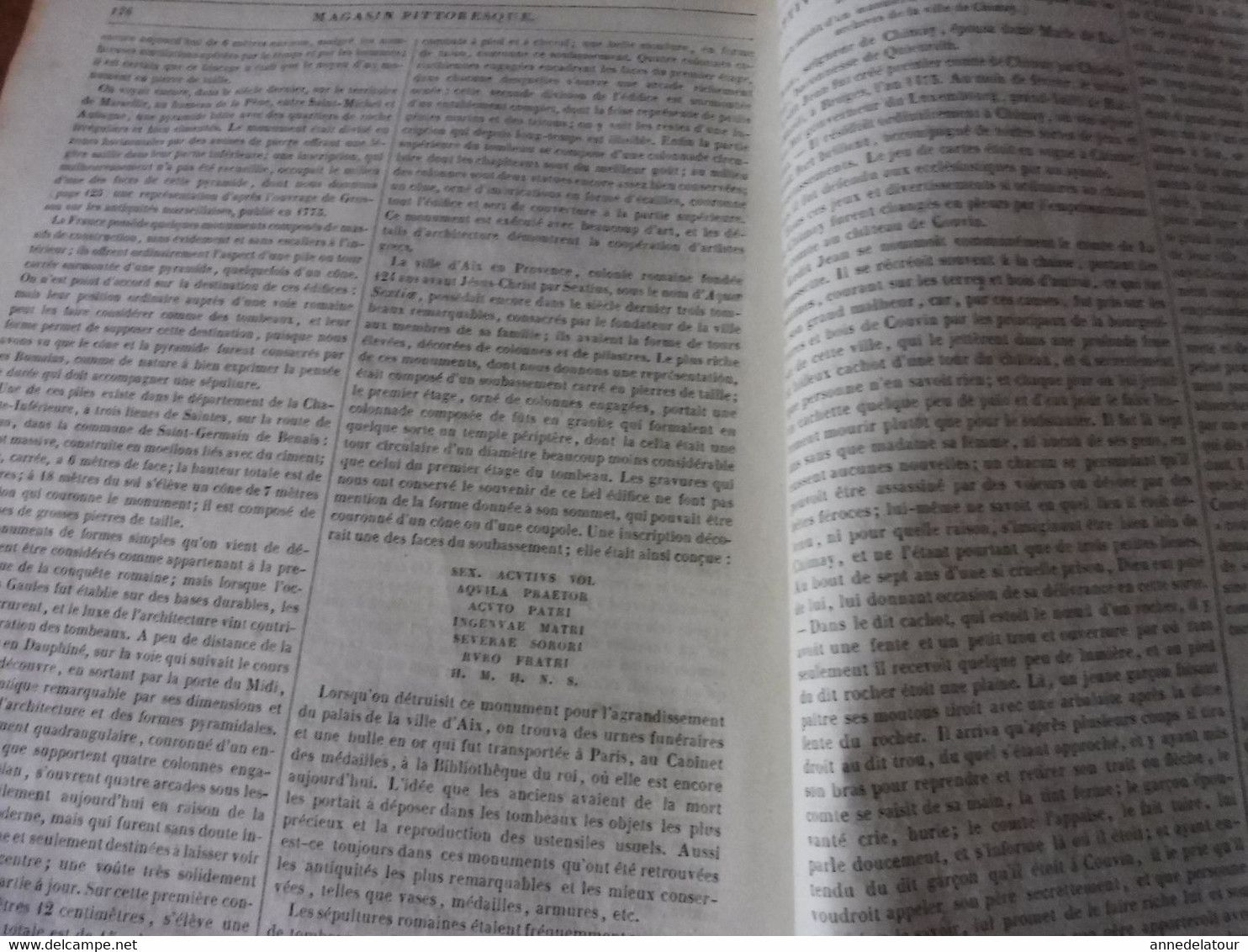 Année 1839: Sculpture PETITE PAYSANNE BRETONNE;Monuments romains (Nîmes,Vienne,St-Rémy,Aix);Le NAFA  aux îles Tonga;etc