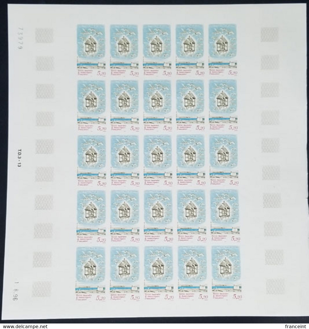 F.S.A.T.(1996) Church Of Our Lady Of Birds. Full Sheet Of 25 Imperforates. Scott No 227. Some Edge Faults. - Imperforates, Proofs & Errors