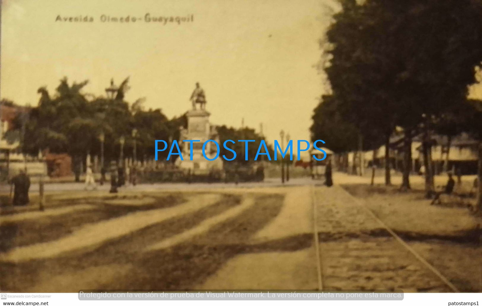 198377 EQUATOR GUAYAQUIL AVENIDA OLMEDO & TRAMWAY TRANVIA POSTAL POSTCARD - Equateur