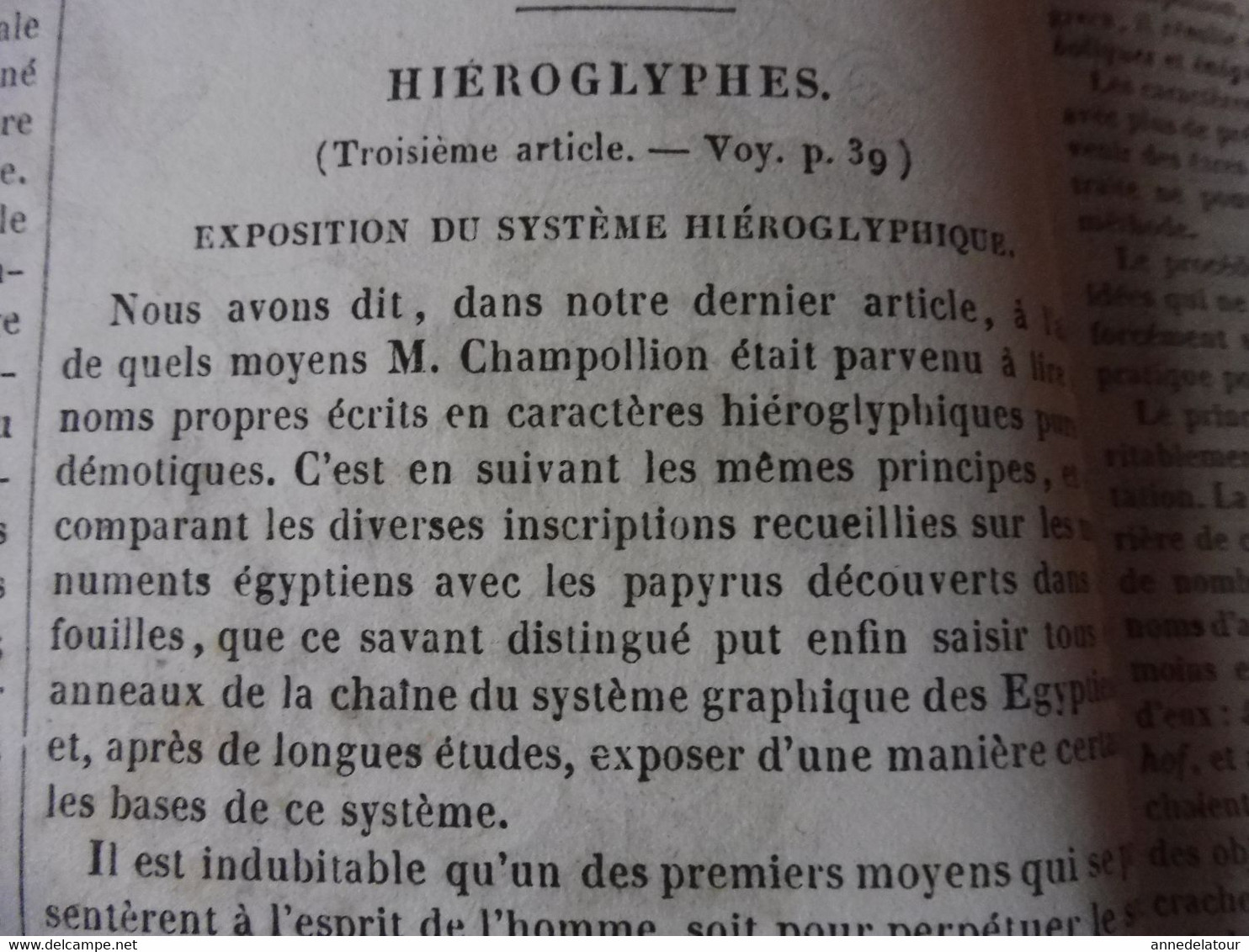 Année 1839: Le Miroir De La Vanité; Hiéroglyphes (important Documentaire); Le Phare De Pondichéry En Inde; Etc - 1800 - 1849