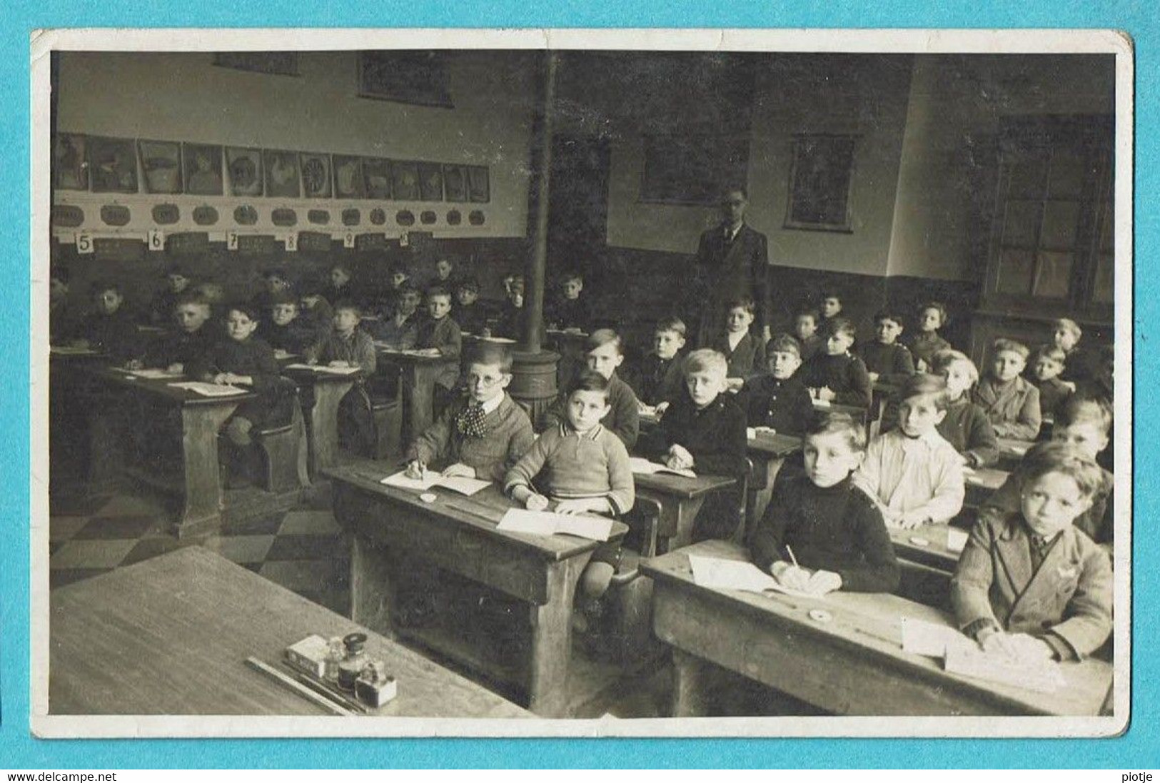 * Zellik (Asse - Vlaams Brabant) * (Carte Photo - Fotokaart Mertens) école, School, Classe, Enfants, Unique, TOP, Rare - Asse