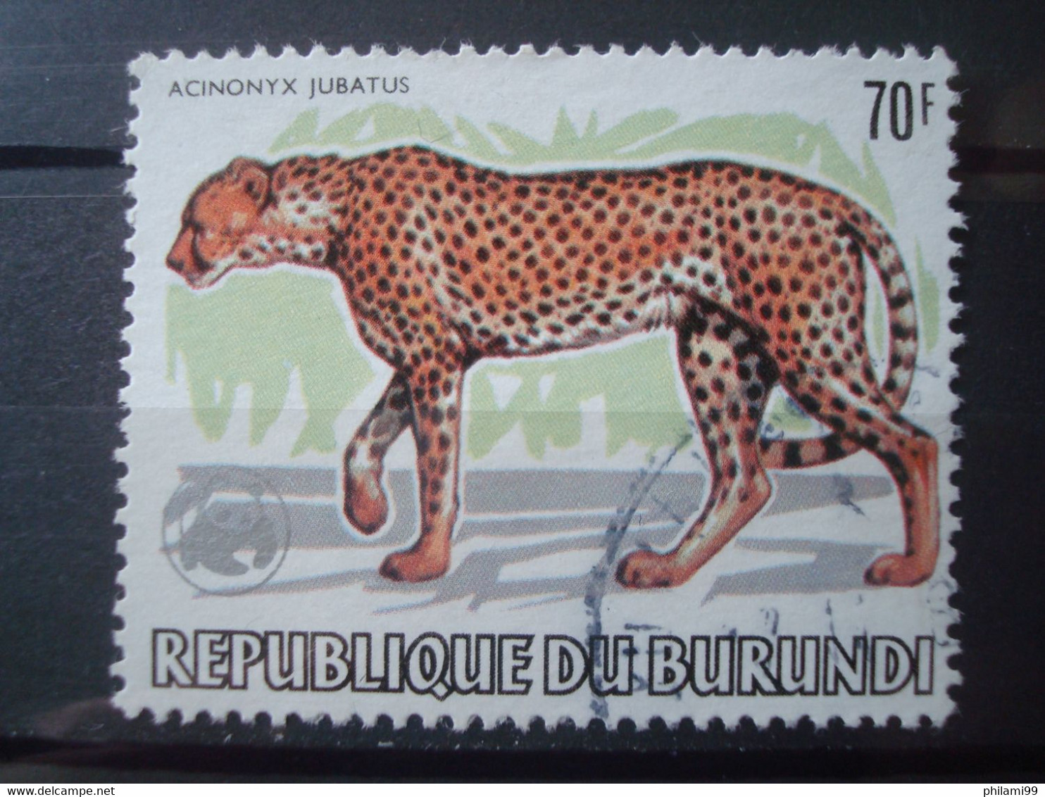 BURUNDI 1983 70F FROM FAUNA SET (with WWF Overprint) / USED - Usados
