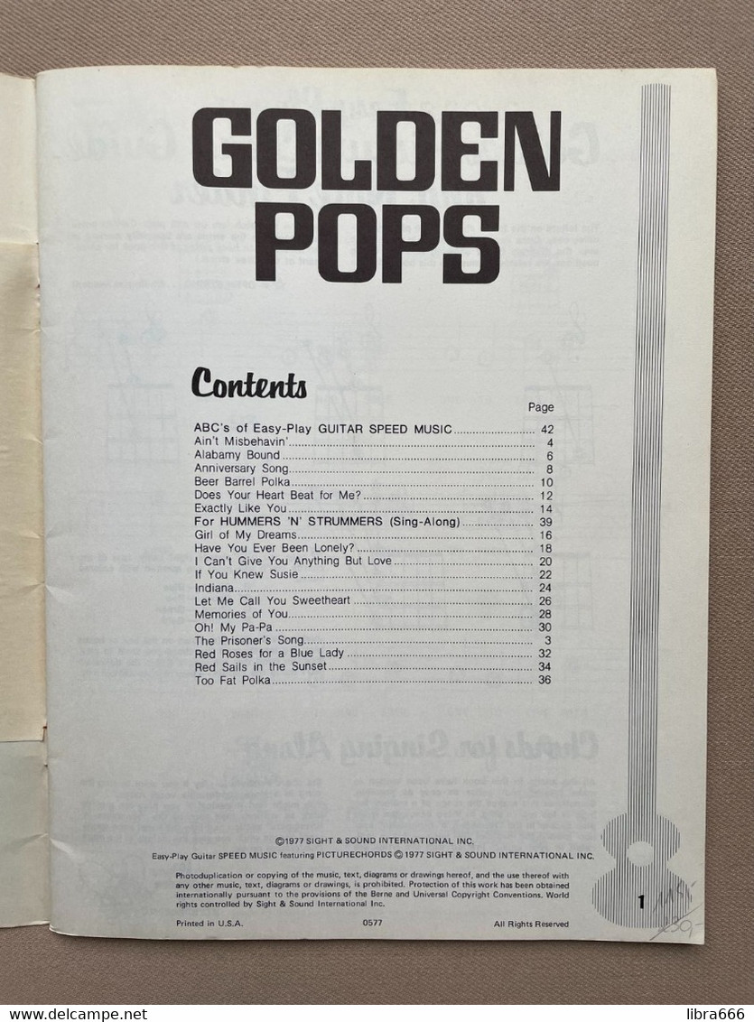 EASY-PLAY - GUITAR SPEED MUSIC 12 / GOLDEN POPS 1977 (19 Songs - 48 Pages) - Education/ Teaching