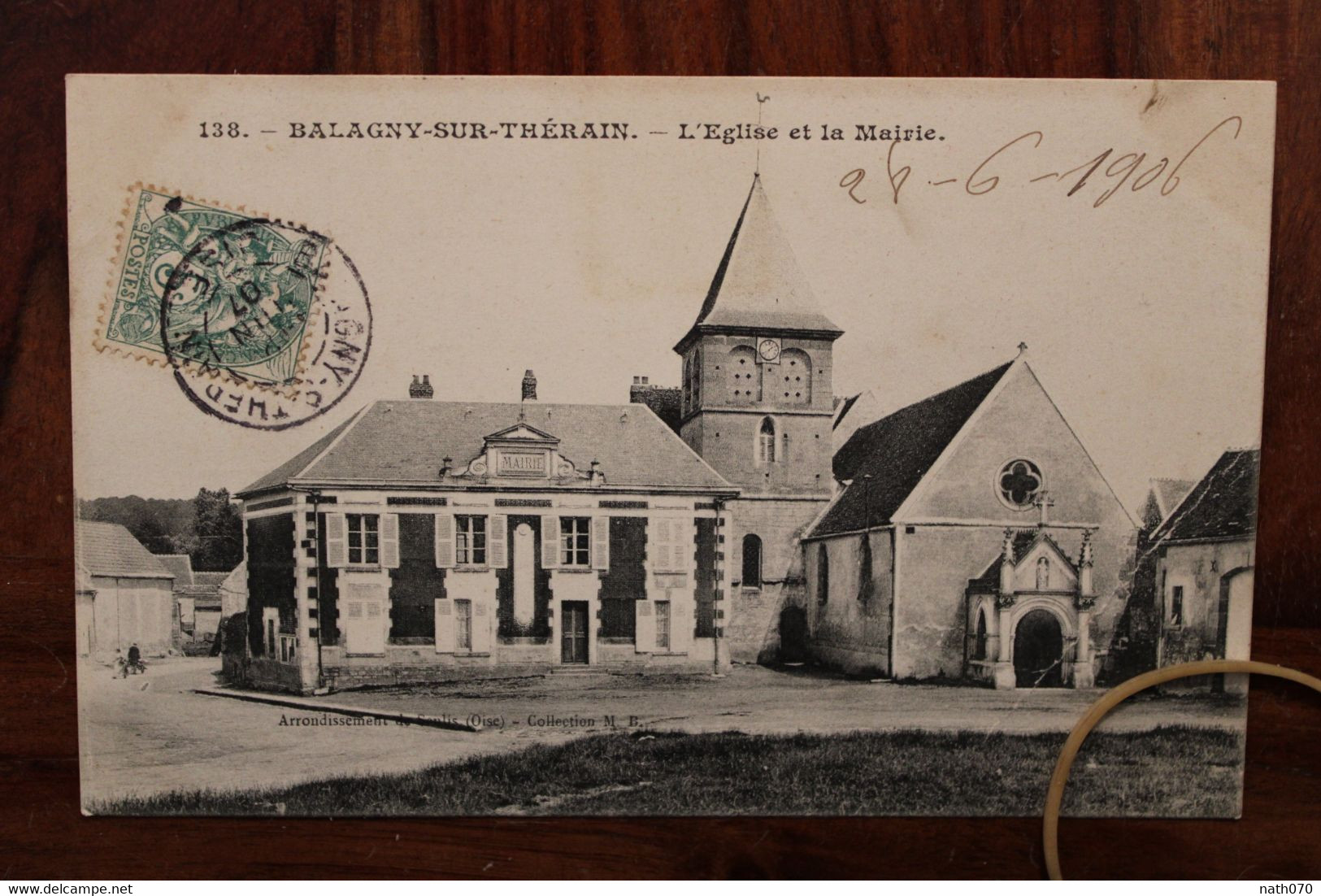 CPA Ak 1906 Balagny Sur Thérain Mairie Eglise Animée - Other & Unclassified