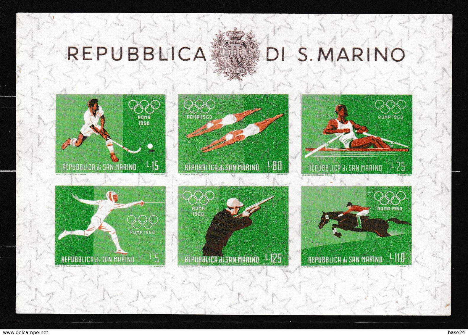 1960 San Marino Saint Marin OLIMPIADI ROMA, ROME OLYMPICS Foglietto MNH** Souvenir Sheet - Blocchi & Foglietti