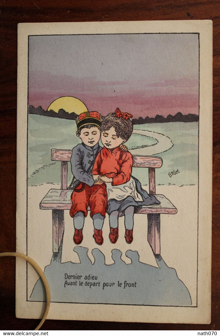 AK 1910's Illustrateur Couple Enfant Militaria Guerre - Autres & Non Classés