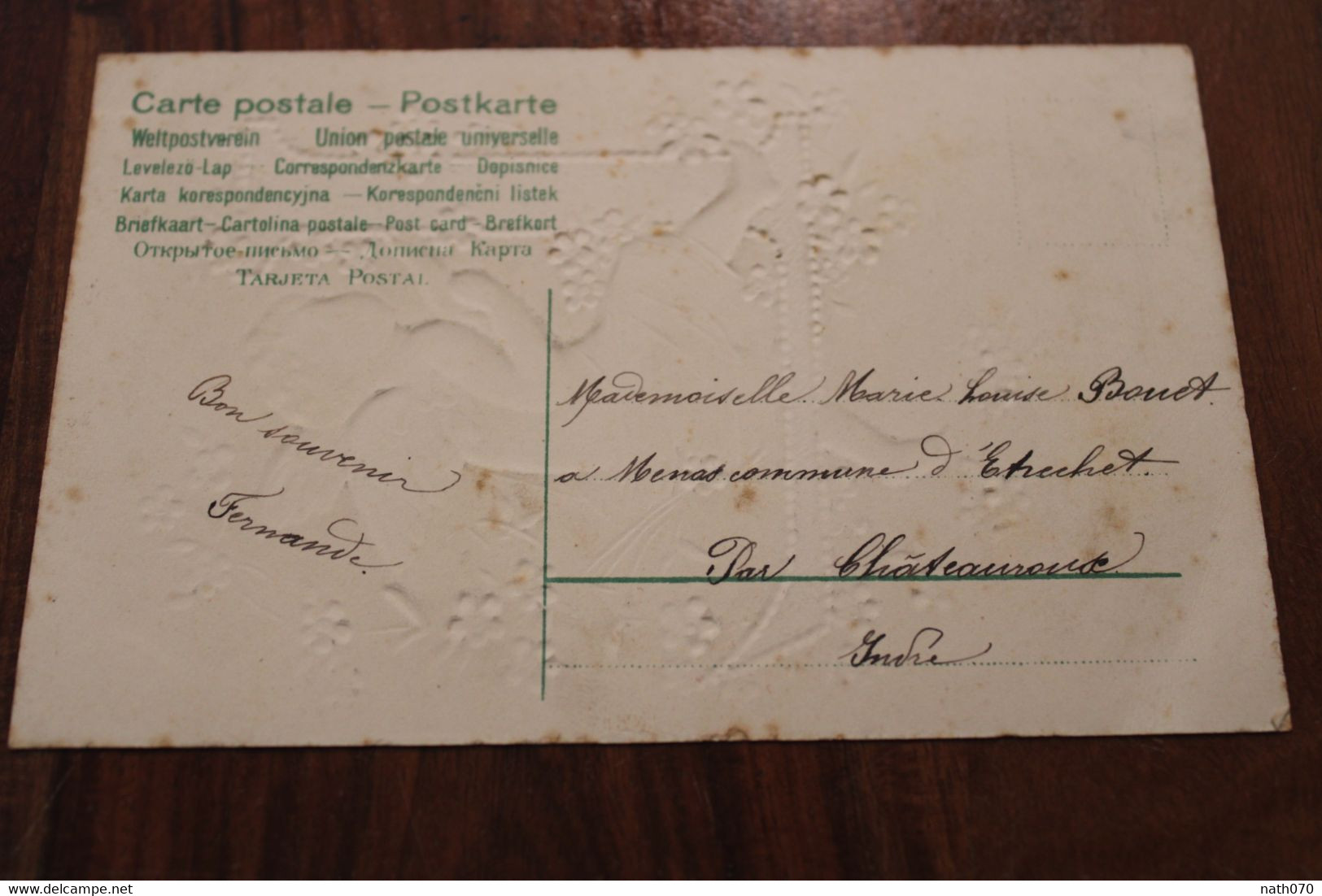 1906 Ange Alphabet L Voyagée Timbre Oblit Ambulant Limoges à Vierzon Voyagée Étrechet Indre - Cartas & Documentos