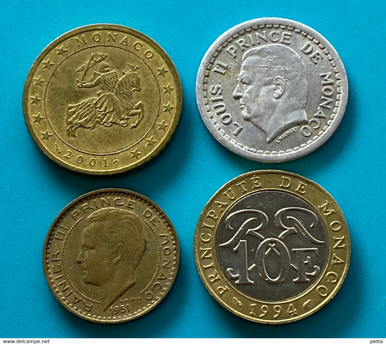 4 Monnaies Différentes De Monaco / Vendu En L’état - Sonstige & Ohne Zuordnung
