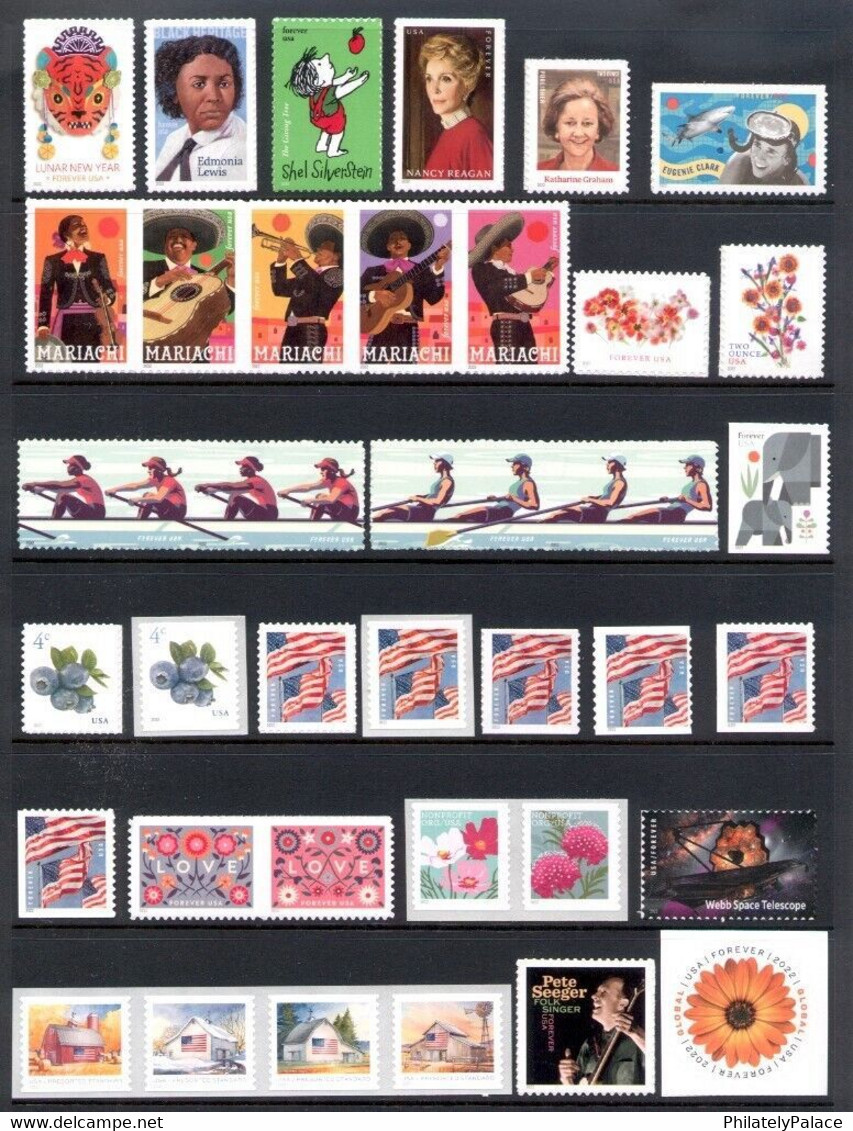 USA 2022 COMMEMORATIVE - DEFINITIVE YEAR PACK COMPLETE , 131 STAMPS+3 MS SET MNH (**) RARE - Ungebraucht