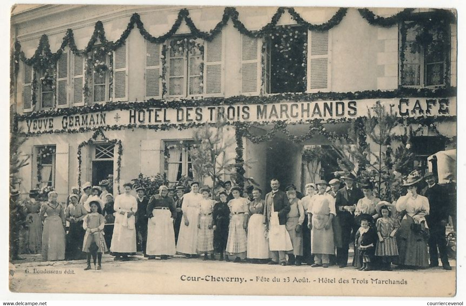 CPA - COUR-CHEVERNY (Loir Et Cher) - Fête Du 23 Août - Hôtel Des Trois Marchands - Cheverny