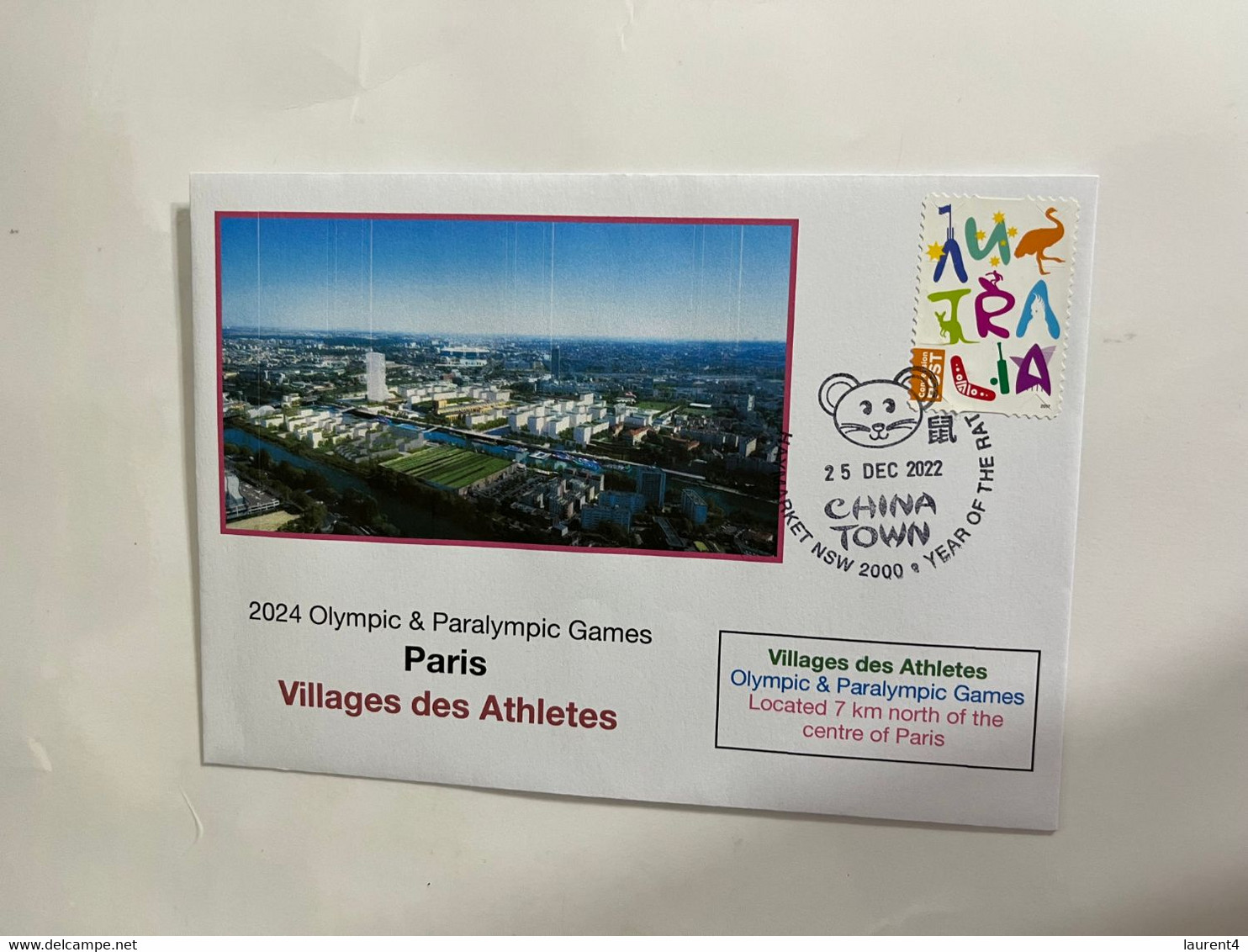 (1 N 47 B) 2024 PAris Olympics Games - Villages Des Athletes (postmarked 25-12-2022) - Eté 2024 : Paris