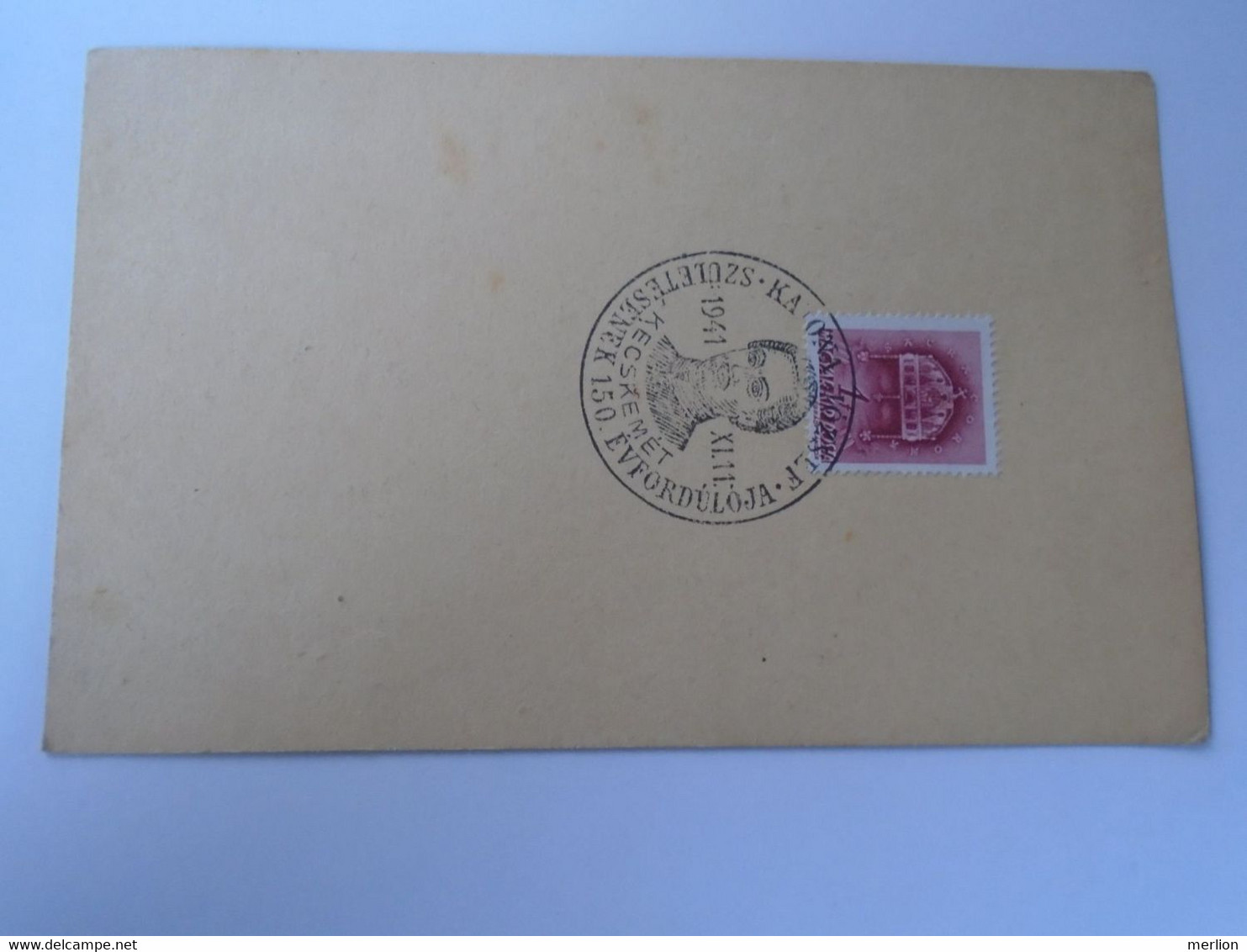 D192481    Hungary  Commemorative  Postmark -Katona József Writer - Kecskemét  1941 - Poststempel (Marcophilie)