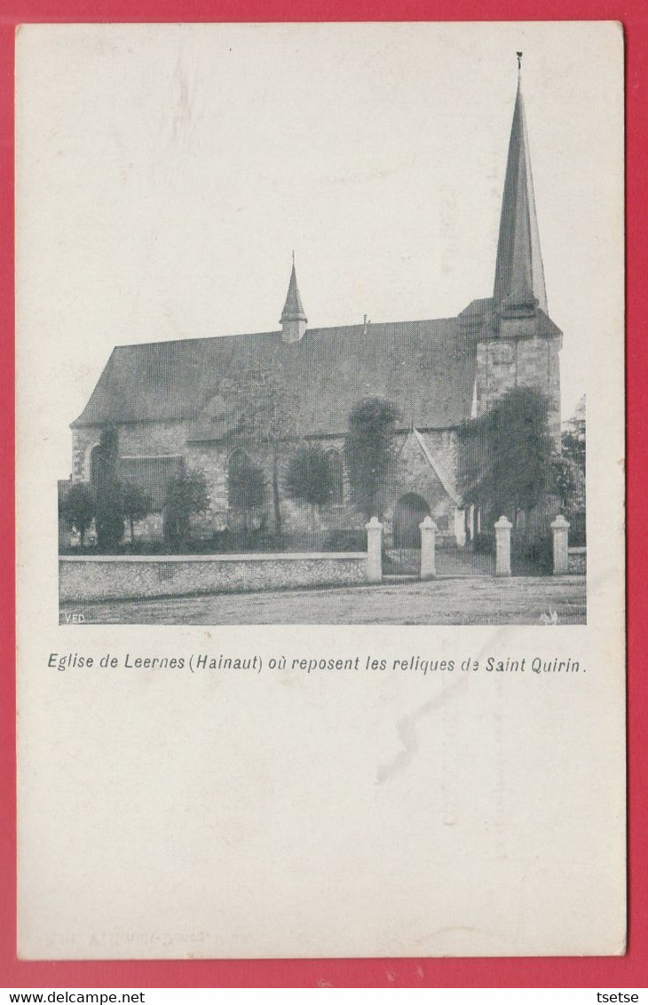 Leernes - Eglise ... Où Reposent Les Reliques De Saint Quirin ( Voir Verso ) - Fontaine-l'Eveque