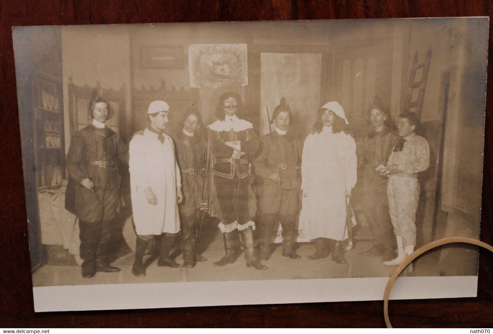 1900's Carte Photo Théâtre  Spectacle Au Chat Qui Fume - Théâtre