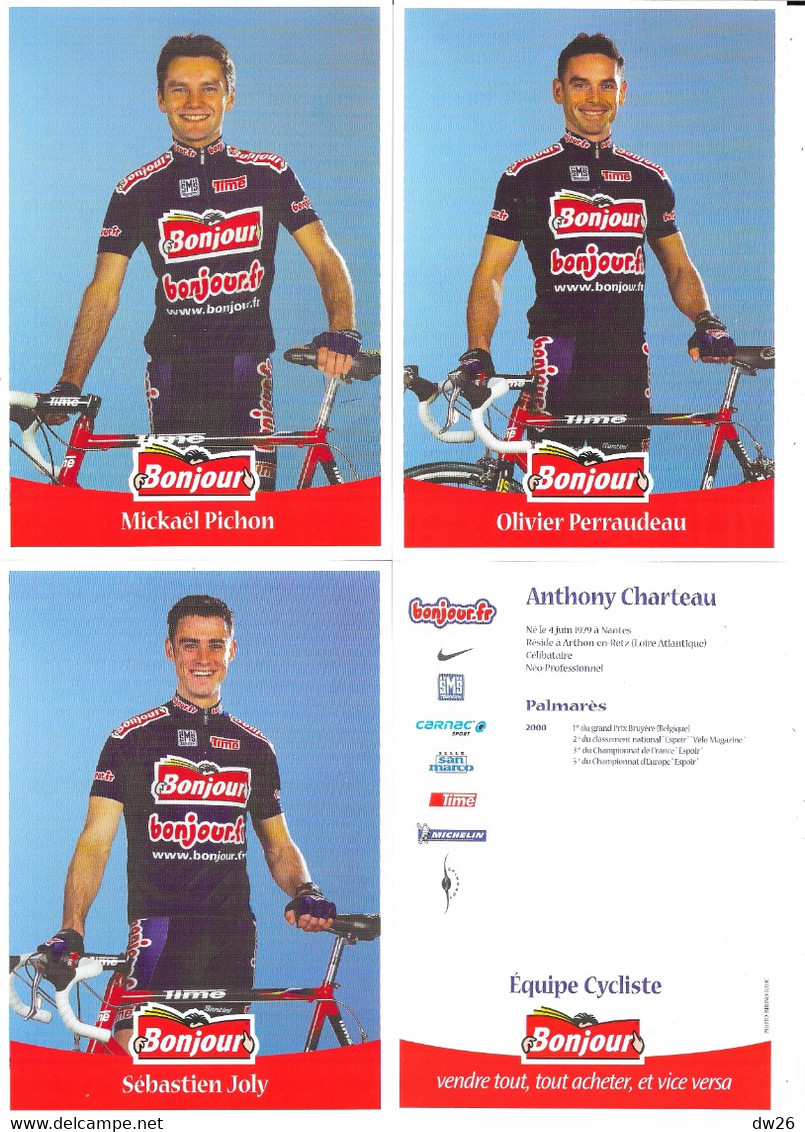 Fiches Cyclisme Avec Palmarès - Equipe Cycliste Professionnelle Bonjour 2001 (S. Chavanel, Didier Rous, Th. Voeckler...) - Cyclisme