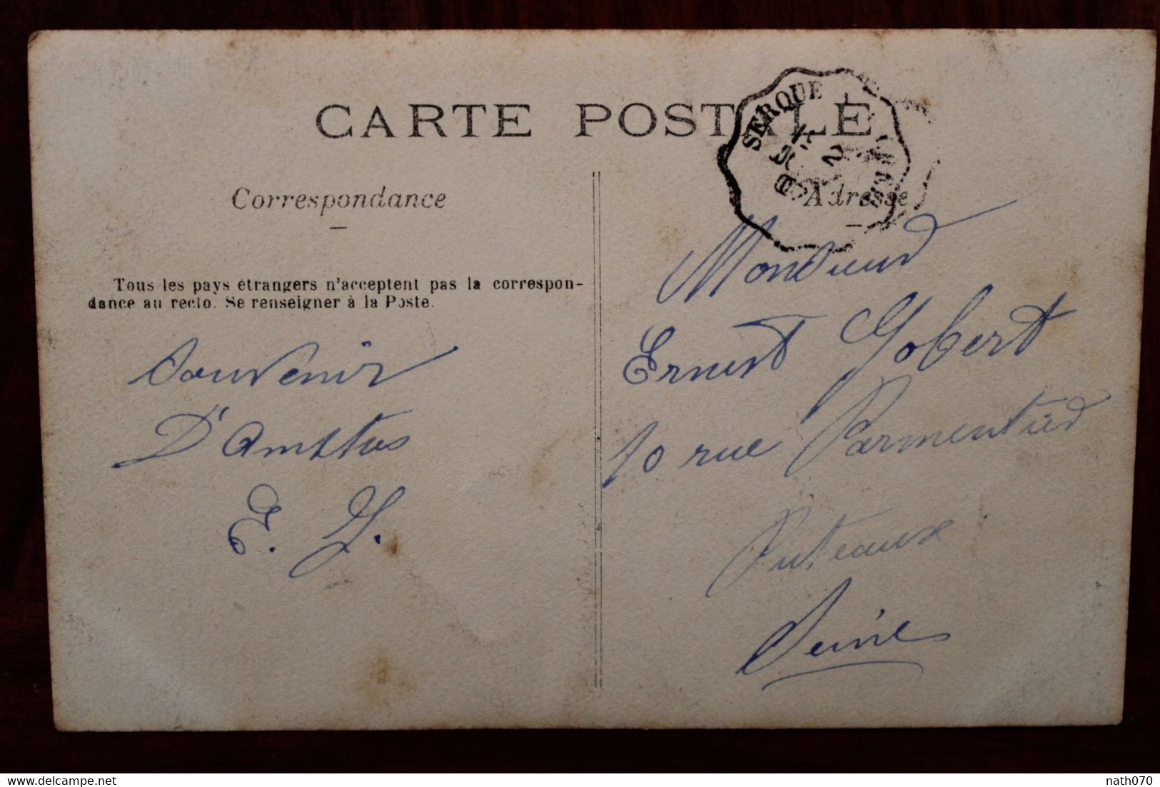 1907 Carte Photo Mello Boucher Animée Voyagée Tad Ambulant De Serqueux à Creil Cpa Ak - Sonstige & Ohne Zuordnung