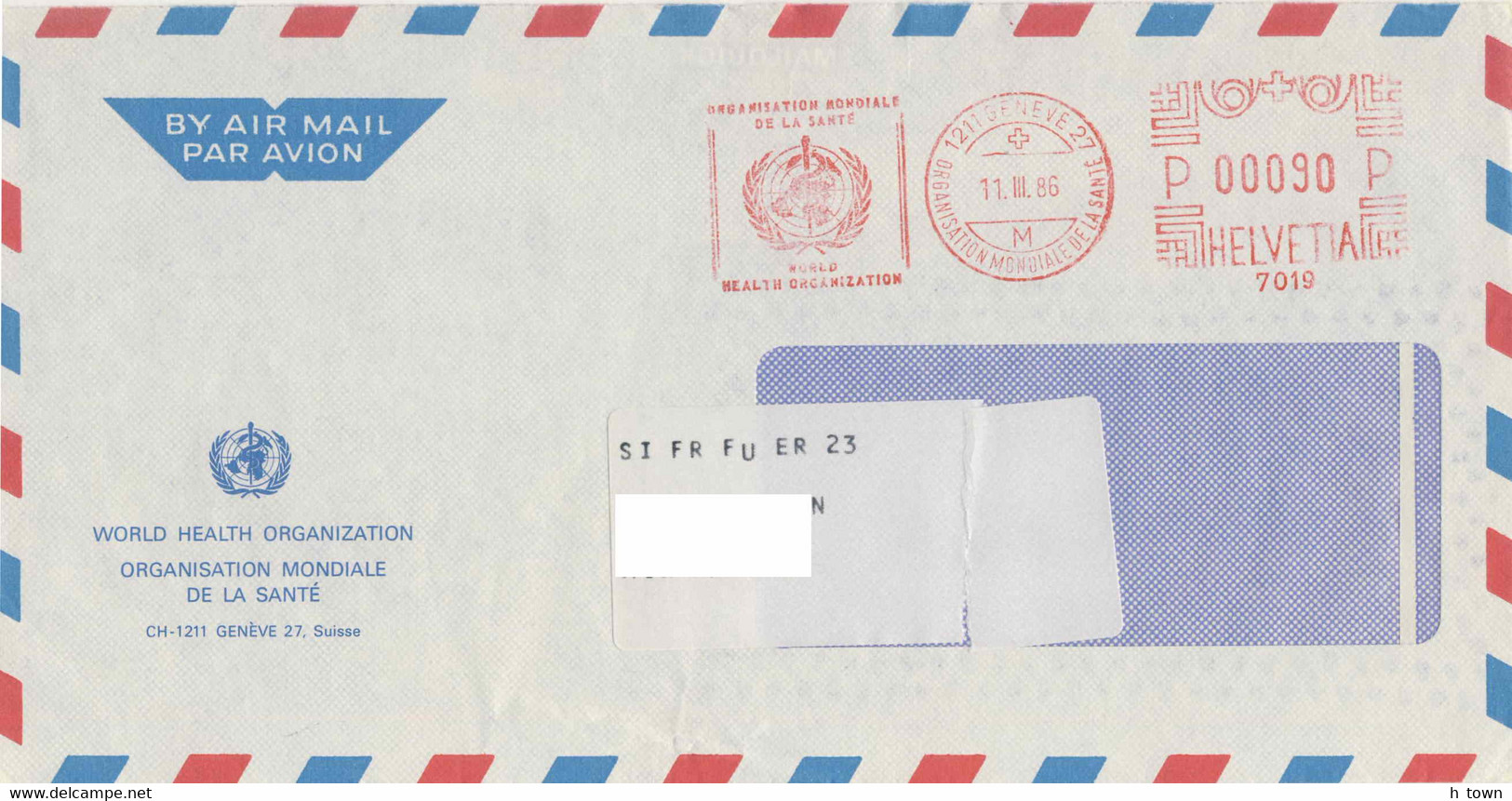 127  Organisation Mondiale De La Santé: Ema Geneve, 1986 - WHO Meter Stamp. Health - OMS