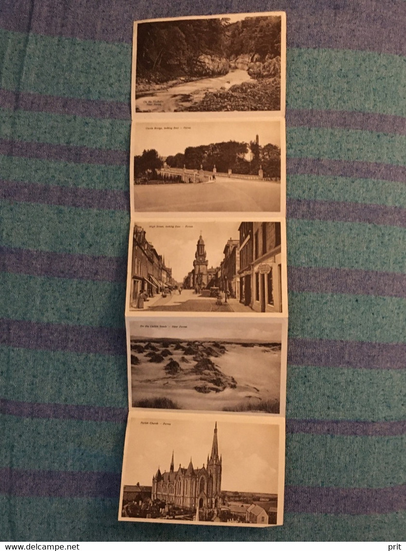 Souvenir Letter Of Forres Scotland 1928 5 Postcards. Stamped 2x1d Stamps With Significant Perforation Error. Rare - Moray