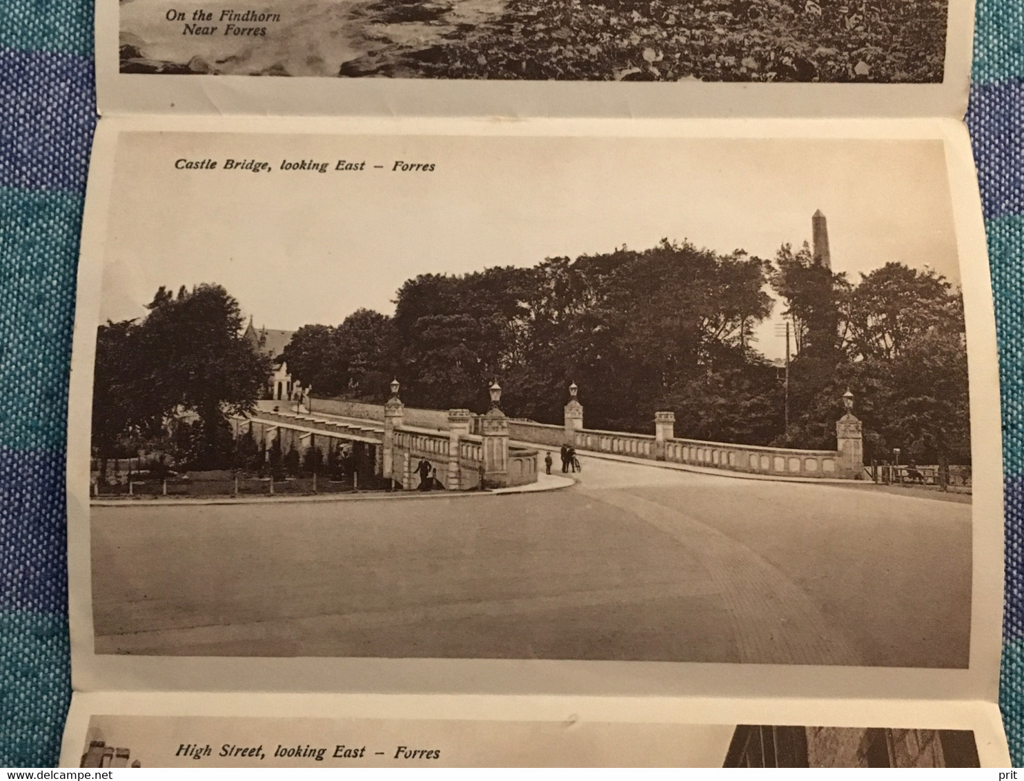 Souvenir Letter of Forres Scotland 1928 5 Postcards. Stamped 2x1d stamps with significant perforation error. Rare