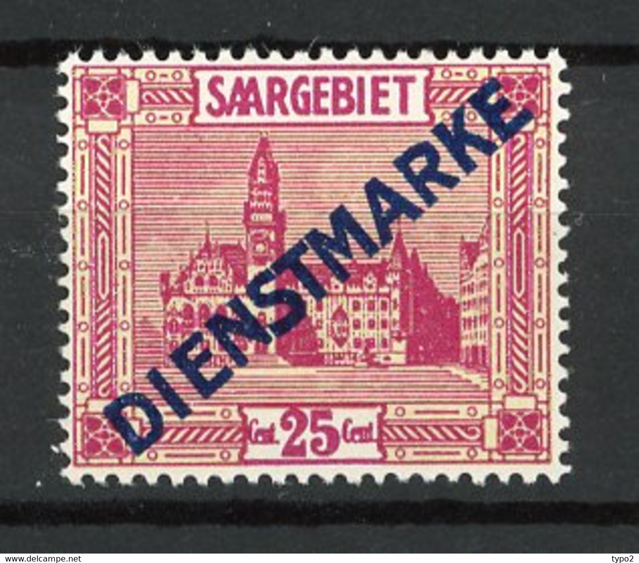 SARRE -  Yv. SERVICE N° 9  Mi N° 6 I   *  25c Lilas-rose Et Jaune Surchargé   Cote 3,75  Euro  BE   2 Scans - Servizio