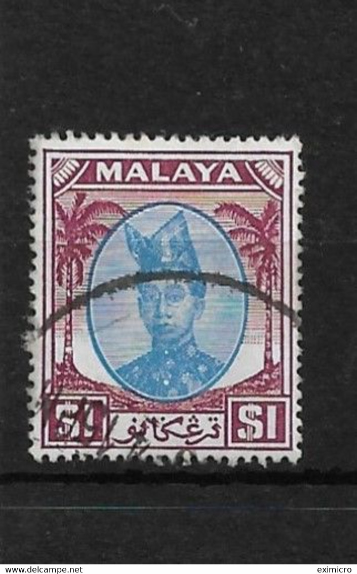 MALAYA - TRENGGANU 1949 $1 SG 85 FINE USED Cat £20 - Trengganu