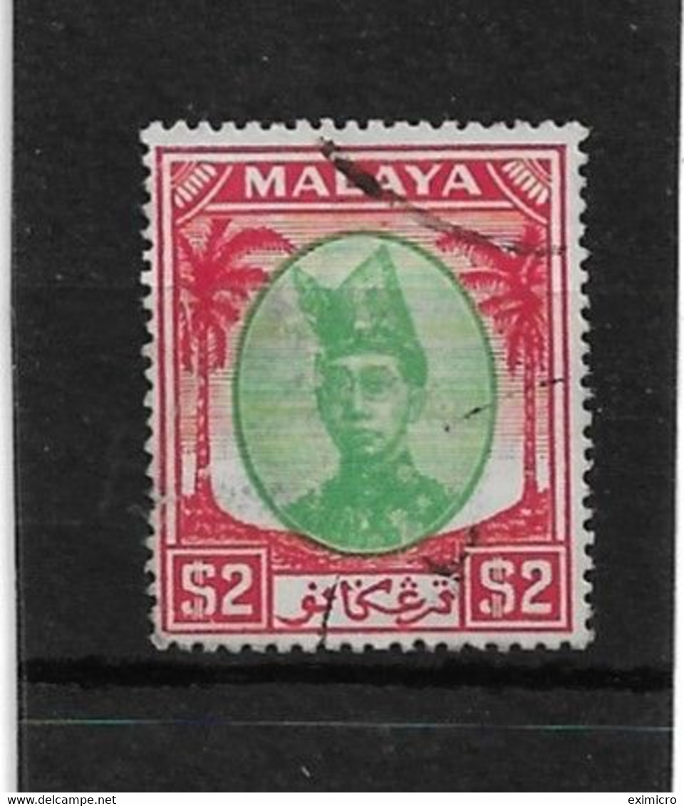 MALAYA - TRENGGANU 1949 $2 SG 86 FINE USED Cat £55 - Trengganu