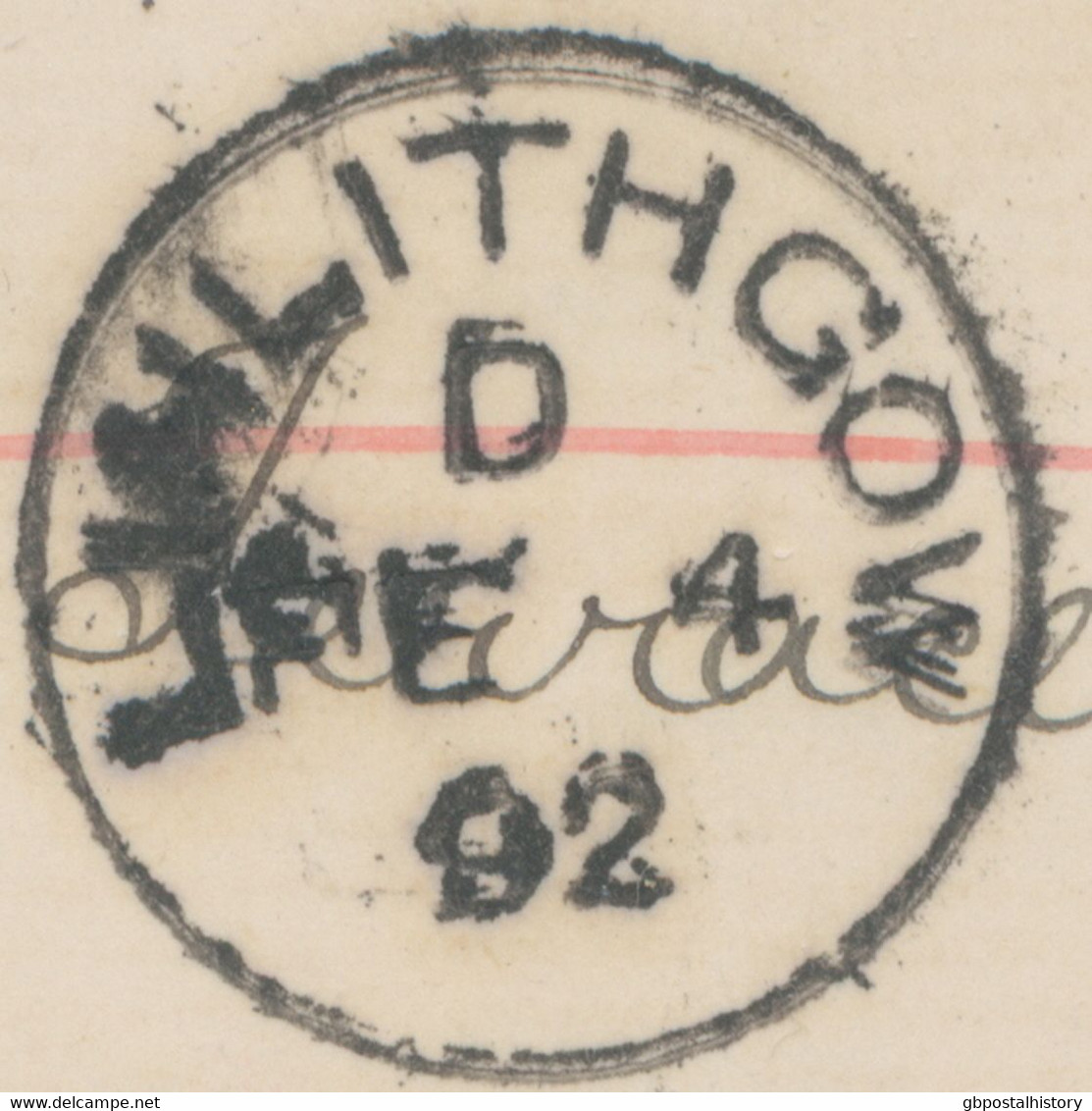 GB 1892, QV ½d Jubilee On Superb Printed Matter Tied By Thimble 21mm „LINLITHGOW“ To „BO'NESS“ Also Thimble On Front, - Briefe U. Dokumente