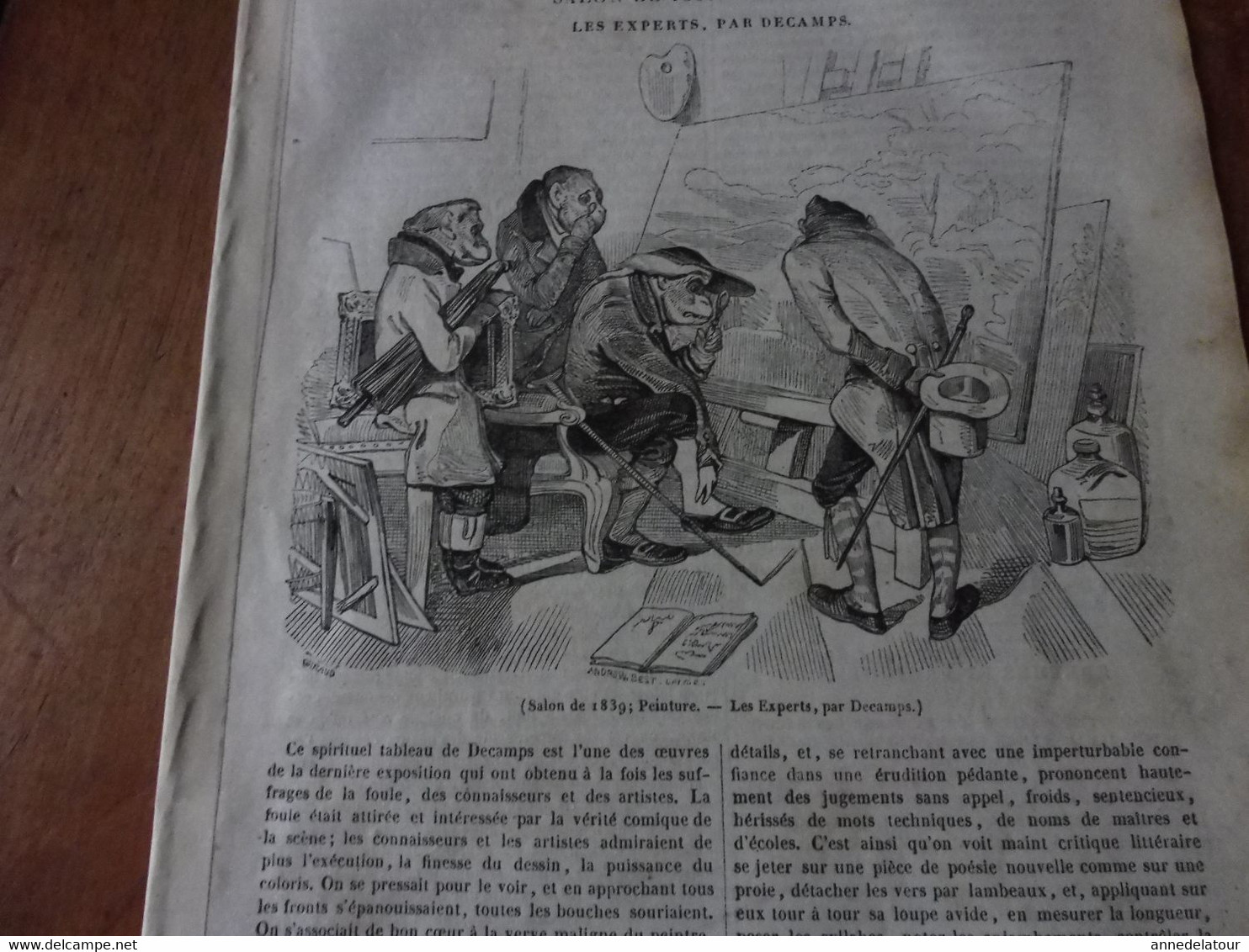 Année 1839: SALON Peinture "Les Experts" Hommes-singes,par Decamps;Sculpture Velléda Endore , Par Maindron; KOSAKS;Etc; - 1800 - 1849