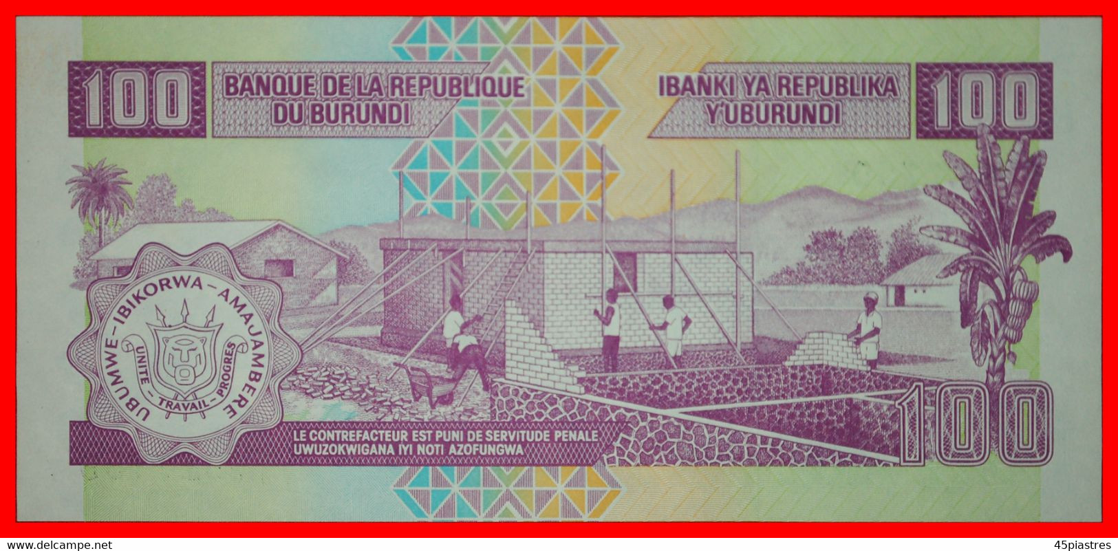 * RWAGASORE (1932-1961): BURUNDI ★ 100 FRANCS 2001! UNC! CRISP!  LOW START ★ NO RESERVE! - Burundi