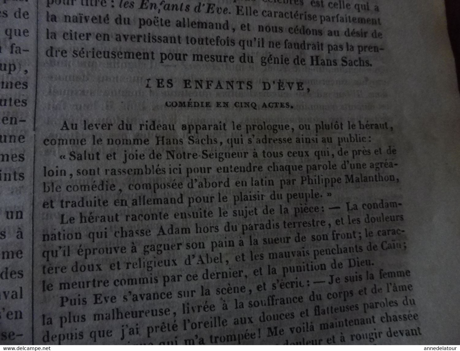 Année 1839: Arc de Triomphe de l'ETOILE;  Les plumes dans l'industrie; HANS SACHS cordonnier -poète allemand ; Etc