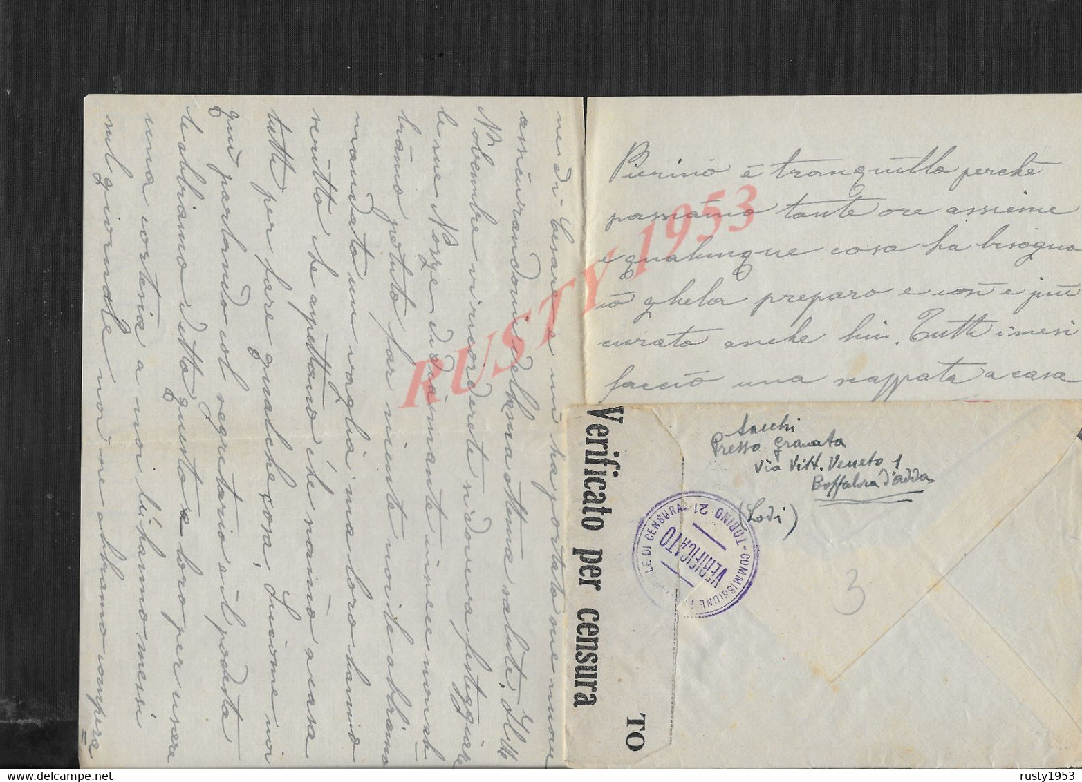 ITALIE LETTRE 1941 CENSURA CENSURE MILITAIRE TIMBRE DE BOFFALORA D'ADDA , LODI CACHET MILITAIRE ALLEMAND ( ALLEMAGNE ) : - Other & Unclassified