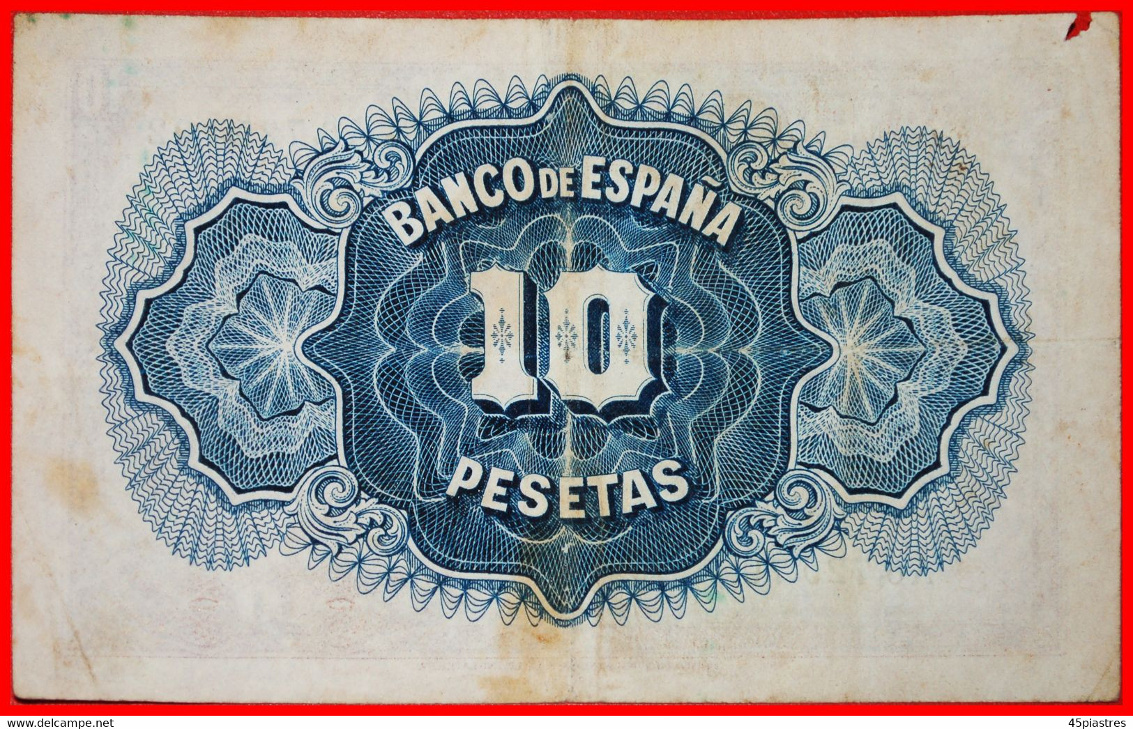 * GREAT BRITAIN: SPAIN ★ SILVER CERTIFICATE 10 PESETAS 1935 CRISP!★LOW START ★ NO RESERVE! - 10 Pesetas