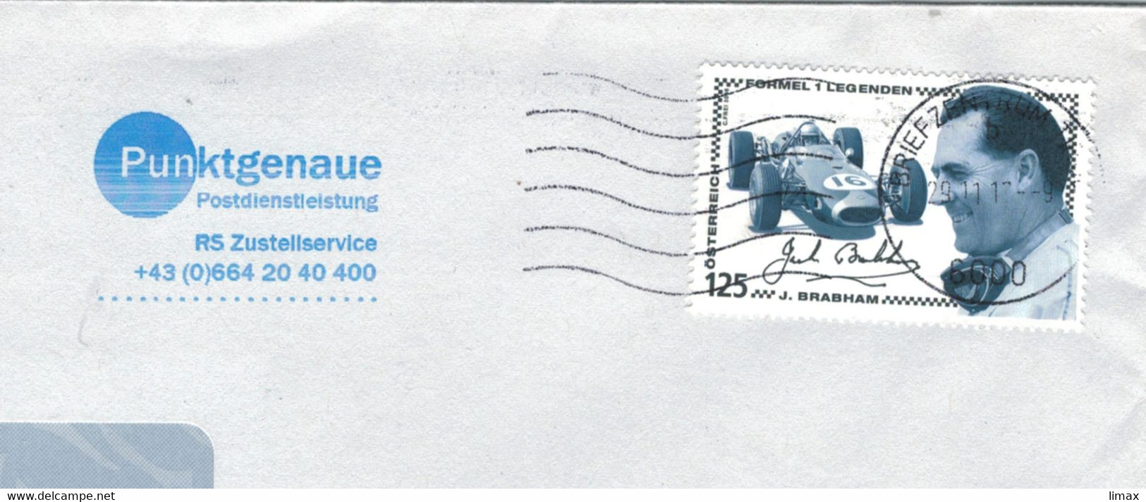 Österreich RS Zustellservice - J. Brabham Formel 1 Legende Autorennsport - Storia Postale